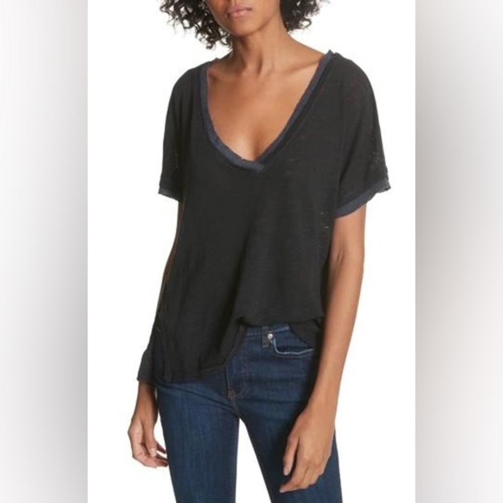 Free People Take Me Tee in Navy size Small